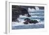 Waves crashing over lava rocks on shoreline of Espanola Island, Galapagos Islands, Ecuador.-Adam Jones-Framed Photographic Print