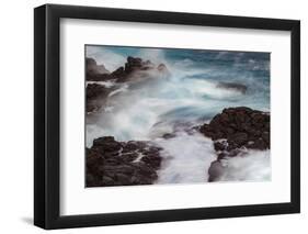 Waves crashing over lava rocks on shoreline of Espanola Island, Galapagos Islands, Ecuador.-Adam Jones-Framed Photographic Print