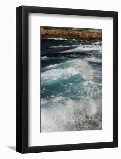 Waves crashing to shore, Coral Bay area, Cyprus-Wayne Hutchinson-Framed Photographic Print