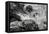 Waves Crashing Upon Rocks B&W-Anthony Paladino-Framed Stretched Canvas