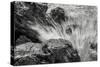 Waves Crashing Upon Rocks B&W-Anthony Paladino-Stretched Canvas