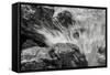 Waves Crashing Upon Rocks B&W-Anthony Paladino-Framed Stretched Canvas