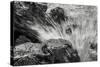 Waves Crashing Upon Rocks B&W-Anthony Paladino-Stretched Canvas