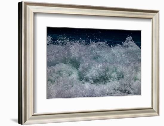 Waves foaming and bubbling when they hammer the sandy beach at Sunset Beach.-Tom Norring-Framed Photographic Print