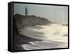 Waves from the Atlantic Ocean Crash against the Shore at Robert Moses State Park-null-Framed Stretched Canvas