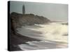 Waves from the Atlantic Ocean Crash against the Shore at Robert Moses State Park-null-Stretched Canvas