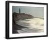 Waves from the Atlantic Ocean Crash against the Shore at Robert Moses State Park-null-Framed Premium Photographic Print