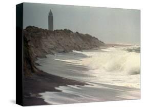 Waves from the Atlantic Ocean Crash against the Shore at Robert Moses State Park-null-Stretched Canvas