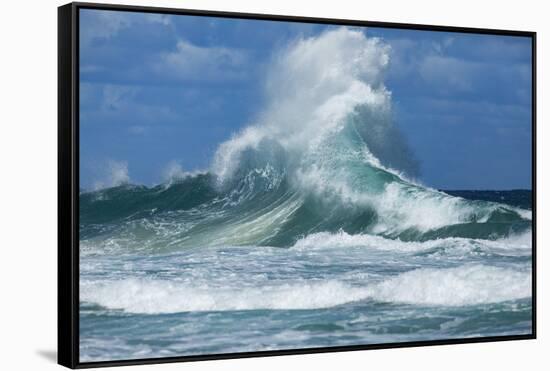 Waves in the Pacific Ocean, Coral Sea, Surfer's Paradise, Gold Coast, Queensland, Australia-Panoramic Images-Framed Stretched Canvas