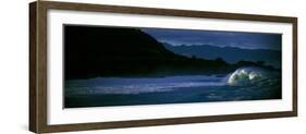 Waves in the Pacific Ocean, Waimea Bay, Oahu, Hawaii, USA-Panoramic Images-Framed Photographic Print