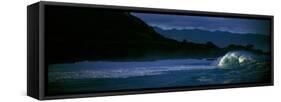 Waves in the Pacific Ocean, Waimea Bay, Oahu, Hawaii, USA-Panoramic Images-Framed Stretched Canvas