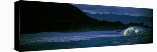 Waves in the Pacific Ocean, Waimea Bay, Oahu, Hawaii, USA-Panoramic Images-Stretched Canvas