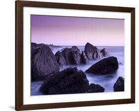 Waves Moving over Jagged Rocks at Hartland Quay, Cornwall, England, United Kingdom, Europe-Ian Egner-Framed Photographic Print