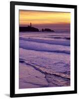 Waves near Yaquina Head Lighthouse at Sunset, Newport, Oregon Coast, USA-Janis Miglavs-Framed Photographic Print