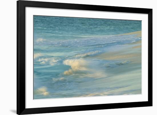 Waves on beach, Bird Island, Seychelles-Winfried Wisniewski-Framed Photographic Print