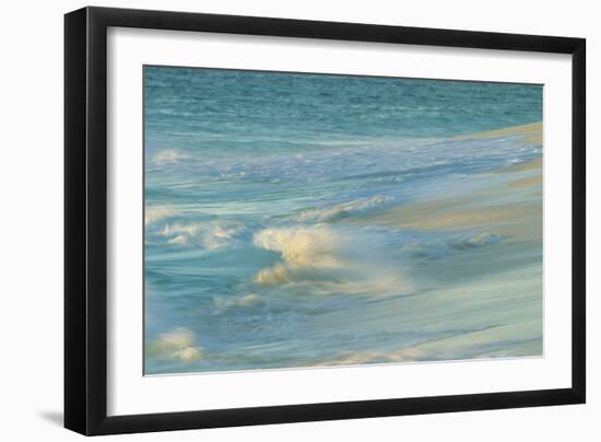 Waves on beach, Bird Island, Seychelles-Winfried Wisniewski-Framed Photographic Print