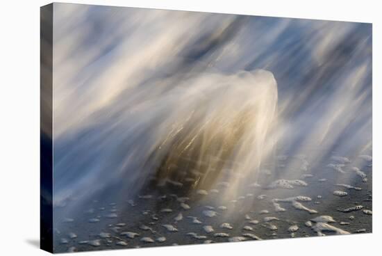 Waves on beach, blurred movement, Sanibel Island, Florida-Fritz Polking-Stretched Canvas