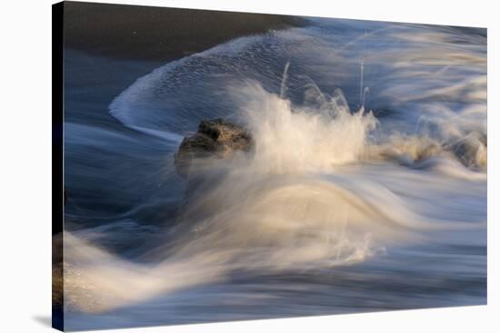 Waves on beach, blurred movement, Sanibel Island, Florida-Fritz Polking-Stretched Canvas