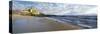 Waves on beach with Hacienda Cerritos hotel in the background, Cerritos Beach, Baja California S...-Panoramic Images-Stretched Canvas