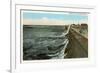 Waves on Seawall, Galveston, Texas-null-Framed Premium Giclee Print