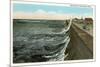 Waves on Seawall, Galveston, Texas-null-Mounted Premium Giclee Print