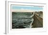 Waves on Seawall, Galveston, Texas-null-Framed Art Print