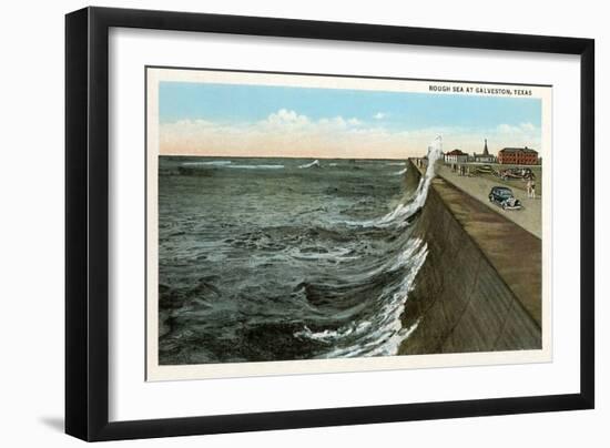 Waves on Seawall, Galveston, Texas-null-Framed Art Print