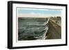 Waves on Seawall, Galveston, Texas-null-Framed Art Print