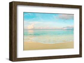Waves on the beach, Seven Mile Beach, Grand Cayman, Cayman Islands-null-Framed Photographic Print