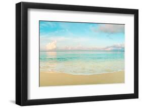 Waves on the beach, Seven Mile Beach, Grand Cayman, Cayman Islands-null-Framed Photographic Print