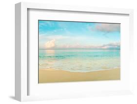 Waves on the beach, Seven Mile Beach, Grand Cayman, Cayman Islands-null-Framed Photographic Print