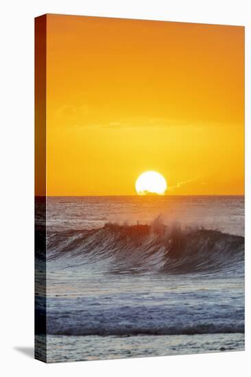 Waves on the North Shore at sunset, Oahu Island, Hawaii-Christian Kober-Stretched Canvas