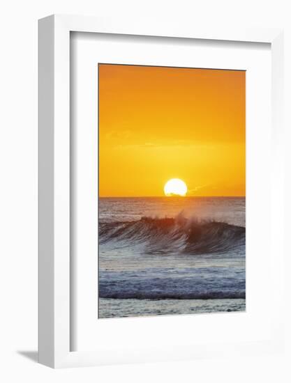 Waves on the North Shore at sunset, Oahu Island, Hawaii-Christian Kober-Framed Photographic Print