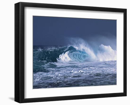 Waves on the North Shore of Oahu, Hawaii, USA-Charles Sleicher-Framed Premium Photographic Print