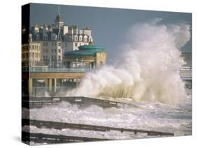 Waves Pounding Bandstand, Storm in Eastbourne, East Sussex, England, United Kingdom, Europe-Ian Griffiths-Stretched Canvas