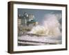 Waves Pounding Bandstand, Storm in Eastbourne, East Sussex, England, United Kingdom, Europe-Ian Griffiths-Framed Photographic Print