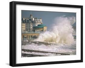 Waves Pounding Bandstand, Storm in Eastbourne, East Sussex, England, United Kingdom, Europe-Ian Griffiths-Framed Photographic Print