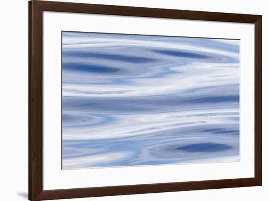 Waves reflecting sky in blue, grey and silver. Atlantic Ocean, Denmark-Martin Zwick-Framed Premium Photographic Print