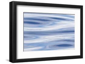 Waves reflecting sky in blue, grey and silver. Atlantic Ocean, Denmark-Martin Zwick-Framed Photographic Print