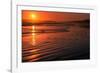 Waves rolling into Long Beach at sunset, Pacific Rim National Park Reserve, Vancouver Island, Br...-null-Framed Photographic Print