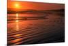 Waves rolling into Long Beach at sunset, Pacific Rim National Park Reserve, Vancouver Island, Br...-null-Mounted Photographic Print