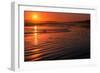 Waves rolling into Long Beach at sunset, Pacific Rim National Park Reserve, Vancouver Island, Br...-null-Framed Photographic Print