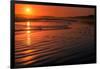 Waves rolling into Long Beach at sunset, Pacific Rim National Park Reserve, Vancouver Island, Br...-null-Framed Photographic Print