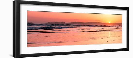 Waves rolling into Long Beach at sunset, Pacific Rim National Park Reserve, Vancouver Island, Br...-null-Framed Photographic Print