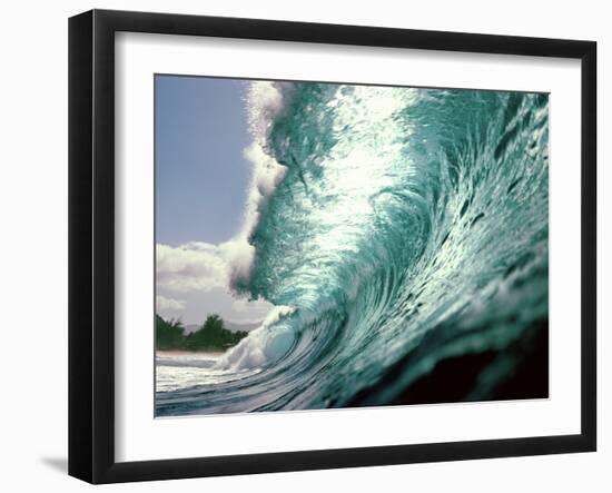 Waves Splashing in the Sea-null-Framed Premium Photographic Print