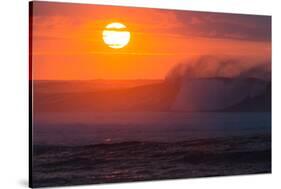 Waves Splashing on Beach at Sunset, Hawaii, USA-null-Stretched Canvas