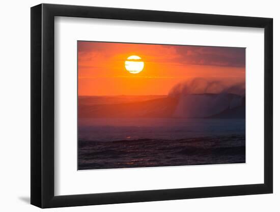 Waves Splashing on Beach at Sunset, Hawaii, USA-null-Framed Photographic Print