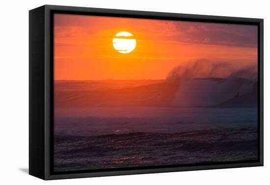 Waves Splashing on Beach at Sunset, Hawaii, USA-null-Framed Stretched Canvas