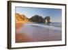 Waves Sweeping onto the Deserted Beach at Durdle Door, Dorset, England. Winter-Adam Burton-Framed Photographic Print