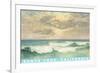 Waves under Mottled Sky, Santa Cruz, California-null-Framed Premium Giclee Print